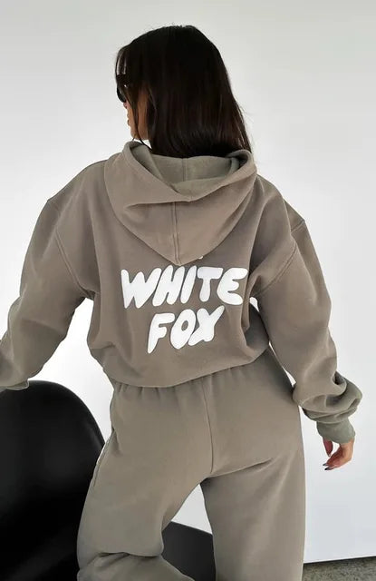 White fox hoodie