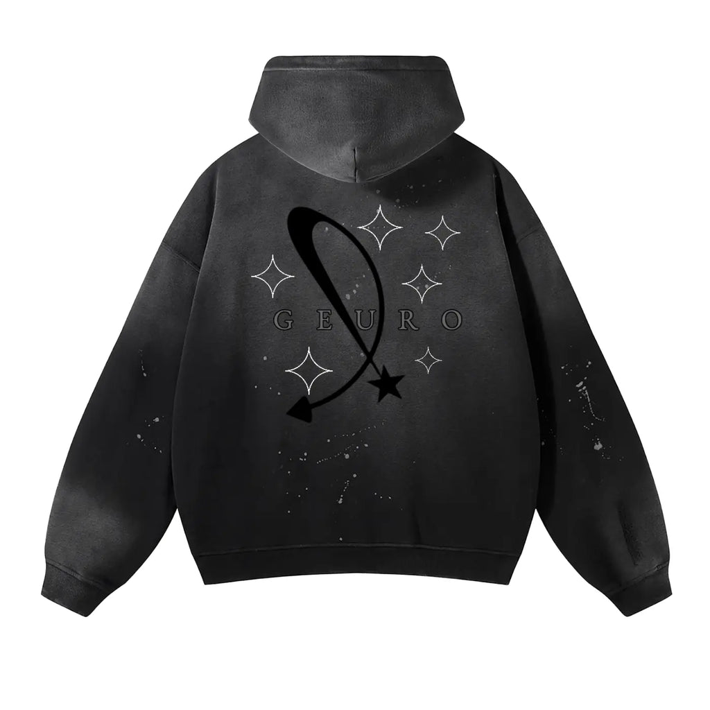 Vintage Washed Frayed Fleece Hoodie ODMPOD