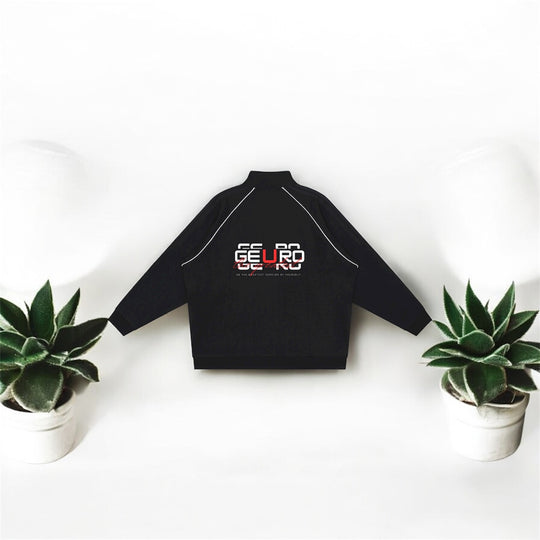 Reflection Striped Raglan Sleeve  Jacket