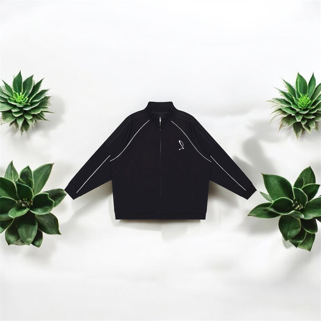 Reflection Striped Raglan Sleeve  Jacket