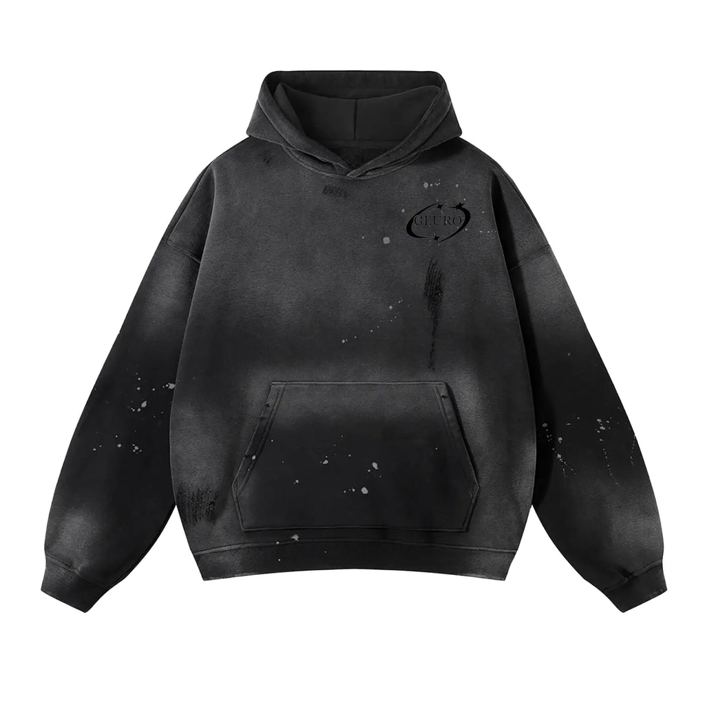 Vintage Washed Frayed Fleece Hoodie ODMPOD