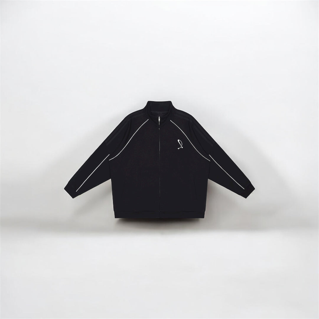 Reflection Striped Raglan Sleeve  Jacket