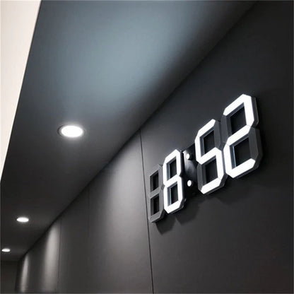 3D LED Wall Clock Modern Design Digital