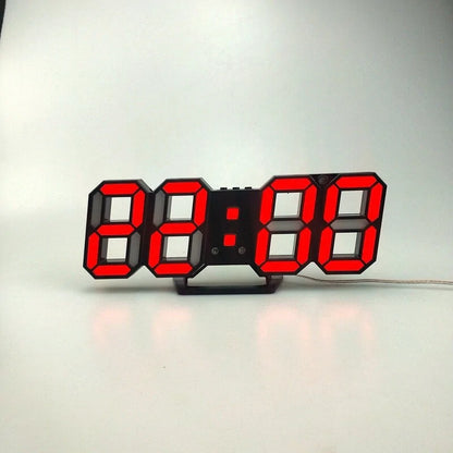 3D LED Wall Clock Modern Design Digital