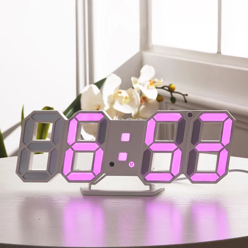 3D LED Wall Clock Modern Design Digital