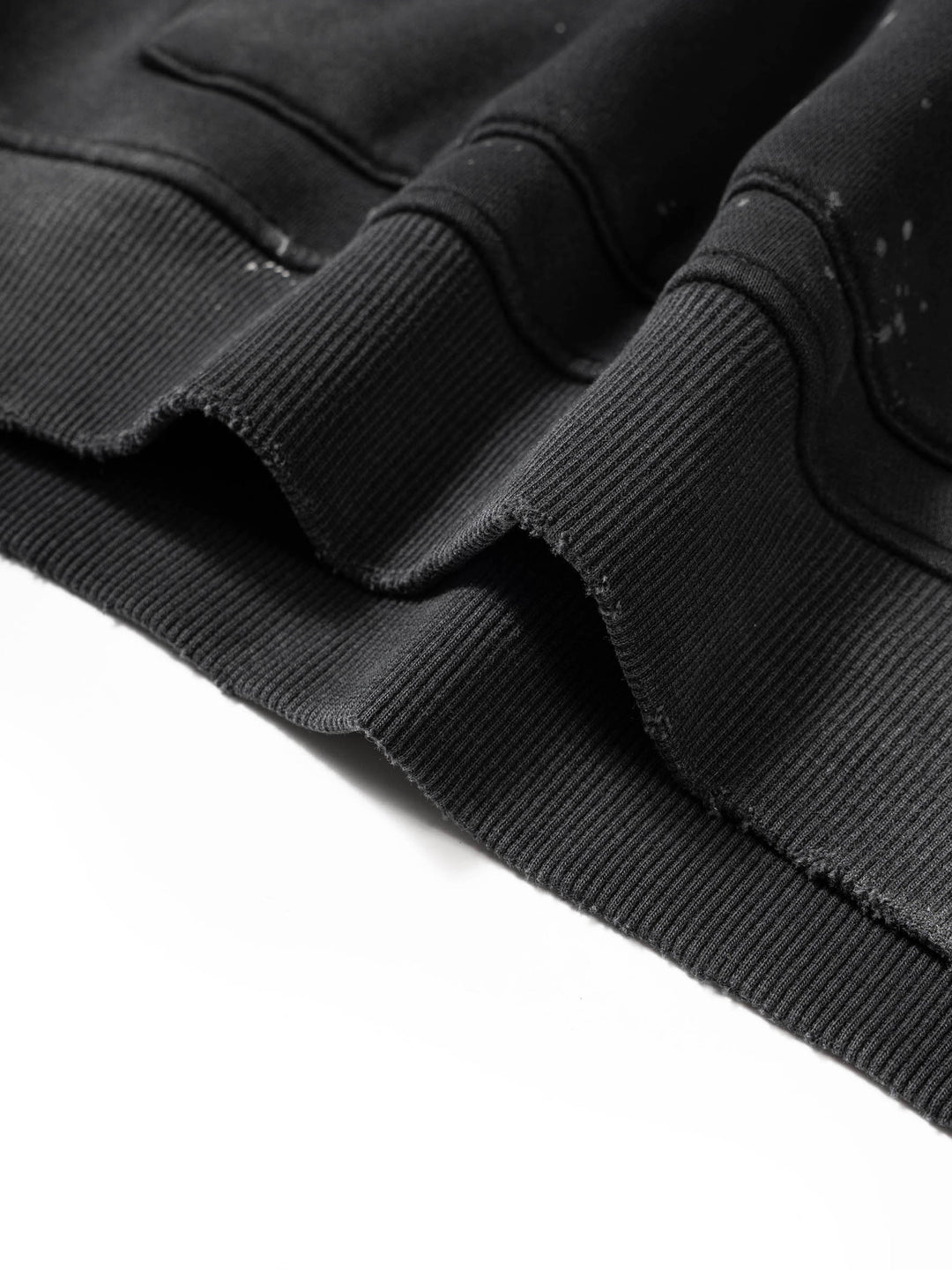 Vintage Washed Frayed Fleece Hoodie