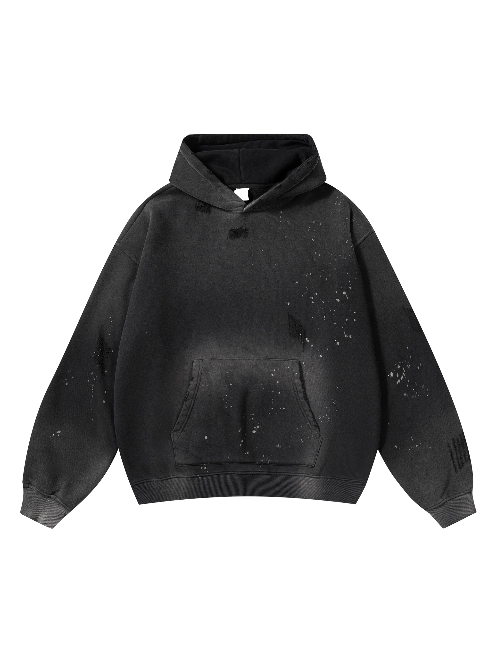 Vintage Washed Frayed Fleece Hoodie