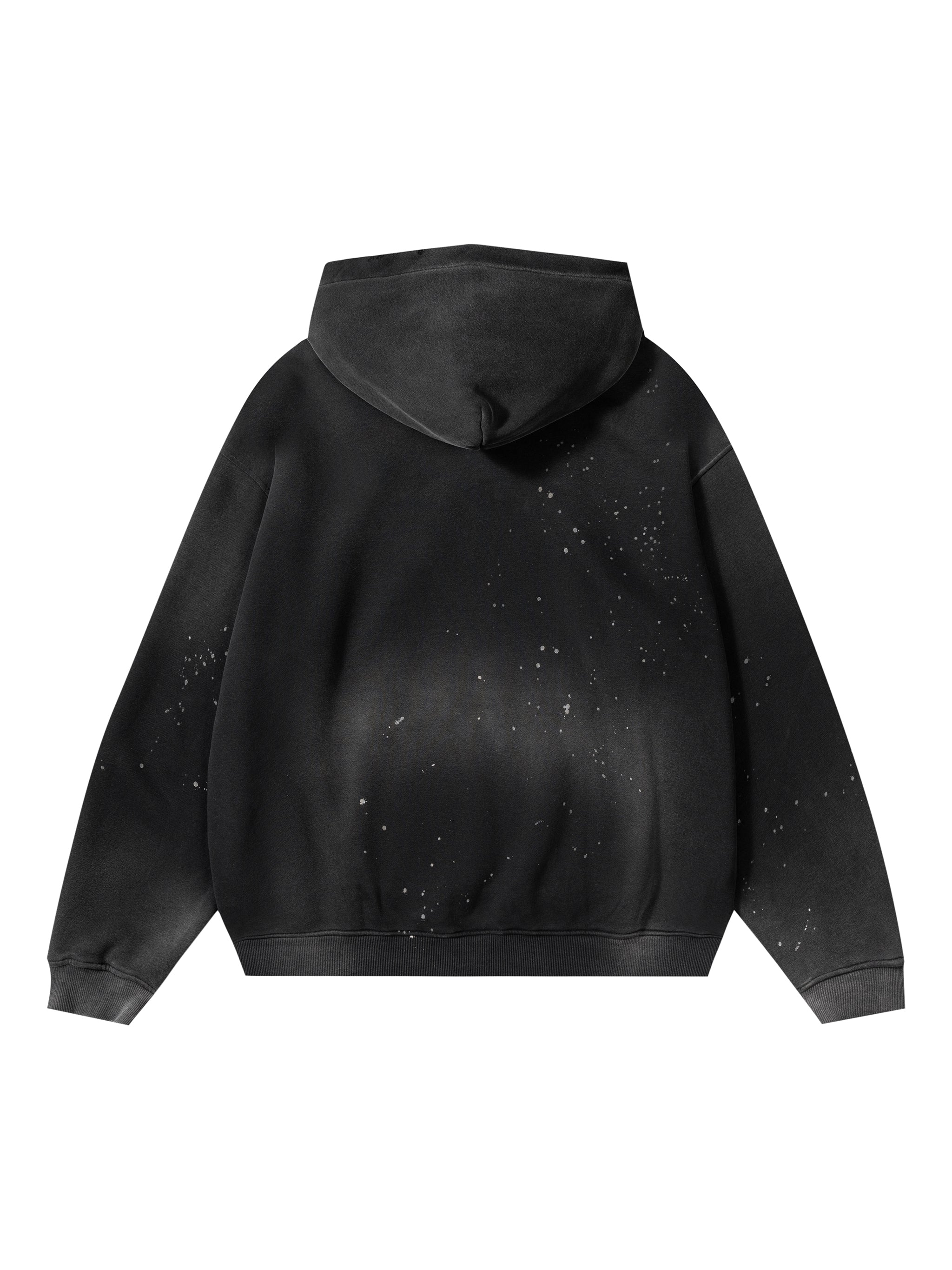 Vintage Washed Frayed Fleece Hoodie